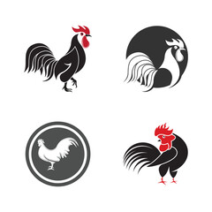 Rooster logo icon vector and symbol template