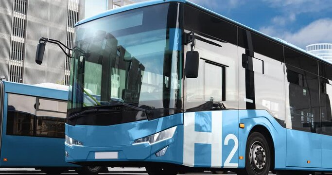 A hydrogen fuel cell city bus concept. Zoom in