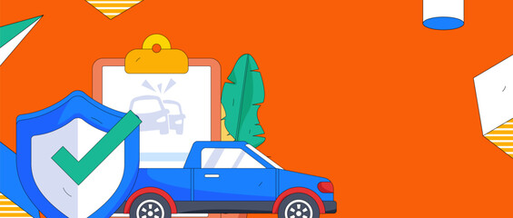 Buy insurance for car flat character vector concept operation hand drawn illustration
