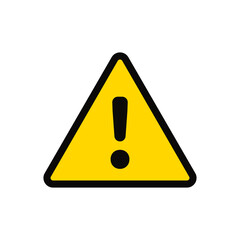 Yellow warning hazard symbol - Exclamation point, yellow triangle - sign of attention.