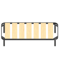 3D rendering illustration of a twin size bed frame with large slats