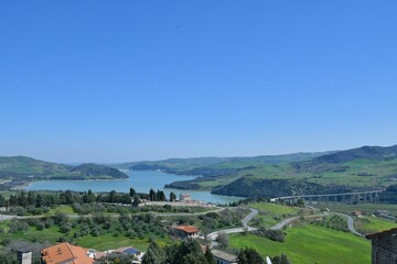 Panoramic view of Guardialfiera, a town of Molise in the province of Campobasso, Italy.