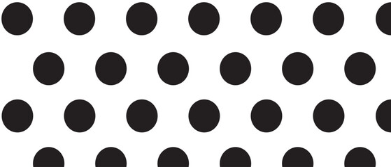 Obraz premium Black polka dot pattern on white background. Straight dot pattern for backdrop and wallpaper template. Simple classic polka dot lines with repeat stripes texture. Polka background, vector illustration