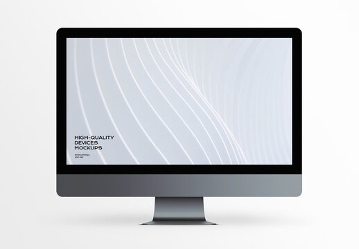 PC Computer Desktop Monitor Screen Device Mockup Template