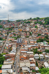 Colorful Favela Hill with Children Playing