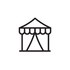 Camp Circus Tent Outline Icon