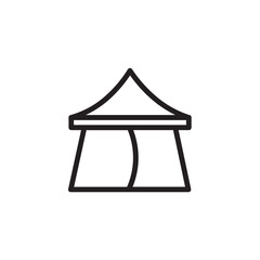 Camp Circus Tent Outline Icon