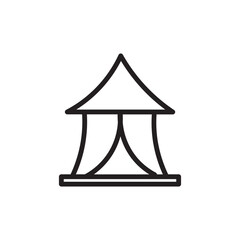 Camp Circus Tent Outline Icon