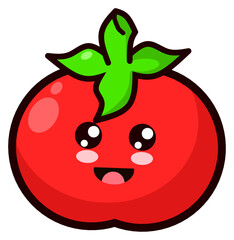 illustration vector graphic of cute character cartoon tomato