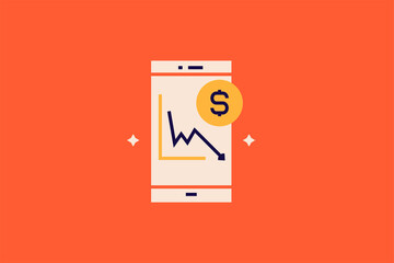  falling money  illustration in flat style design. Vector illustration.