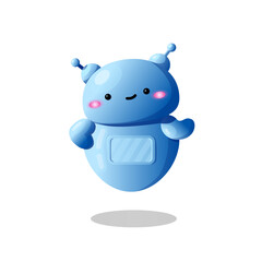 Artificial intelligence robot. Virtal assistant chat bot. Online communication mobile technology. Vector character mascot. Ai conversation in the internet