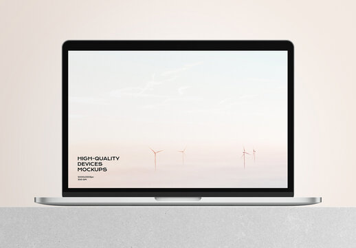 Laptop Computer Desktop Monitor Screen Device Mockup Template