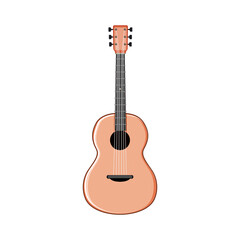 rock acoustic guitar cartoon vector illustration