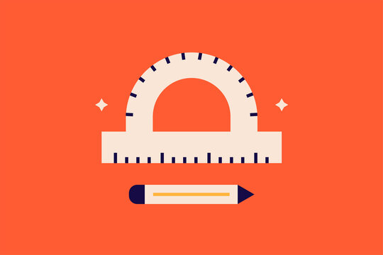 draftsmanship illustration in flat style design. Vector illustration.