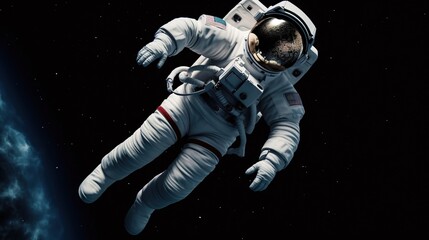 Fototapeta premium astronaut floating in space AI Generated