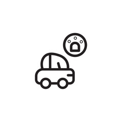 Car Key Security Outline Icon