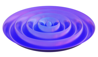 3d rendering of shiny purple fabric fold like water drip.