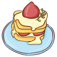 pancakes with cream and chocolate