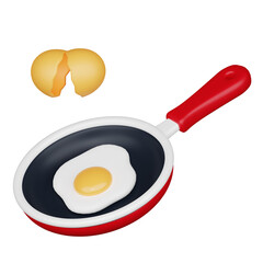 Fried egg 3d breakfast icon
