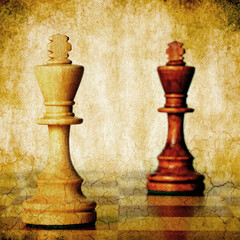 chess kings in grunge style
