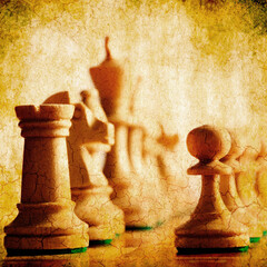 chess pieces with grunge effect