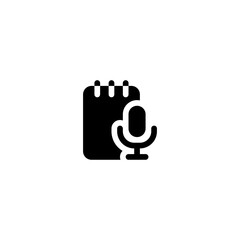 Audio notes glyph style icon and illustration - vector