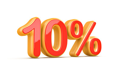 Discount 10 Percent Red Number 3d