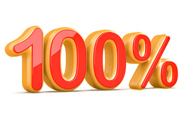 Discount 100 Percent Red Number 3d