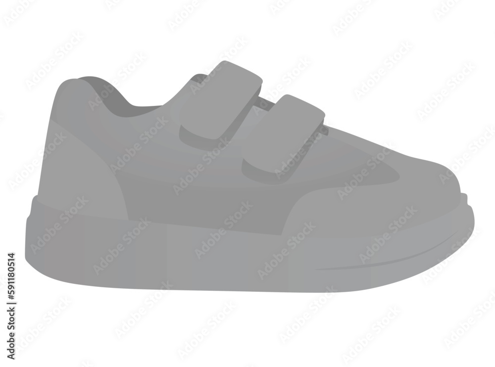 Canvas Prints Grey kids shoe. vector illustration