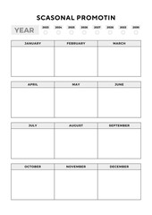 Social Media Schedule Planner Template Set, Minimalist planner pages templates. scasonal promotin