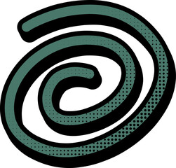 Swirl Outline Retro Shape