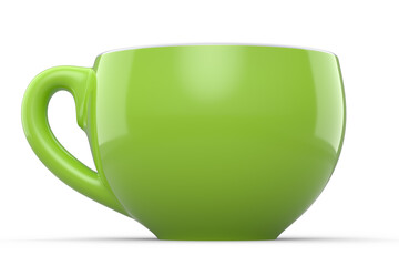 Ceramic coffee cup for cappuccino, americano, espresso, mocha, latte on white