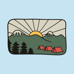 Camping and beauty nature graphic illustration vector art t-shirt design