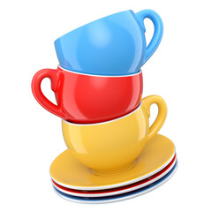 Set of ceramic coffee cup for cappuccino, americano, espresso, mocha, latte