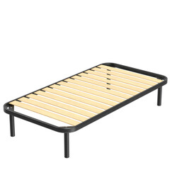 3D rendering illustration of a twin side bed frame with small slats