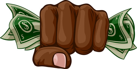 Money Cash Fist Hand Comic Pop Art Cartoon
