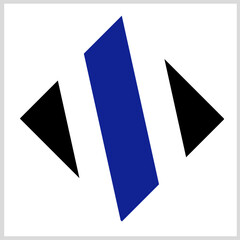 Rhombus Line icon black and blue color. Vector Illustration for Icon, Symbol, Logo etc