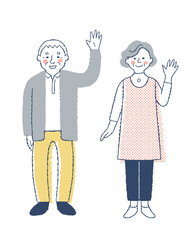 笑顔のシニアカップル　全身