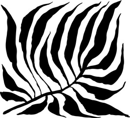 Tropic Leaf Black Square Silhouette