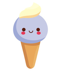 Cute vector ice cream c design icon