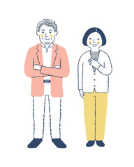 笑顔のシニアカップル　全身