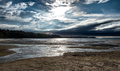 Beach Plage Du Ris At City Douarnenez At The Finistere Atlantic Coast In Brittany, France
