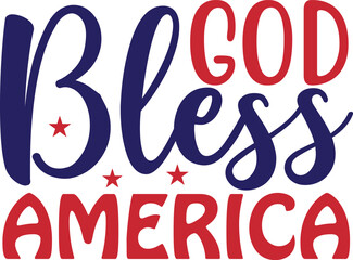 god bless america 4th of July typography Designs for Clothing and Accessories