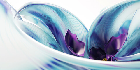 Dynamic effect curves of orchid flower shape in transparent,multicolor of spiral and  swirl shape,creativity art background.generative ai technology