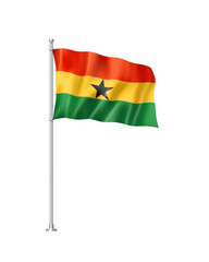 Ghanaian Flag flag isolated on white