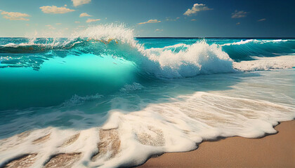 Beautiful tropica wave summer sea Ai generated image