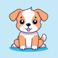 Plakat Cute baby shiba inu dog sitting cartoon