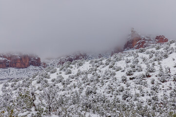 Snow Covered Winter Landscape Sedona Arizona