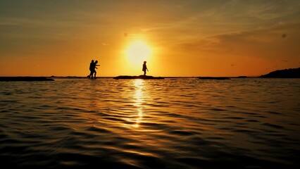 silhouette of a person on the beach