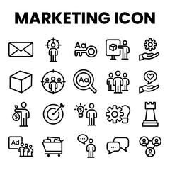 Illustration of marketing icon set. 48 x 48 pixel.